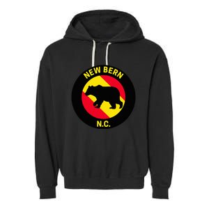 New Bern North Carolina Bear Garment-Dyed Fleece Hoodie