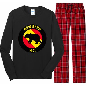 New Bern North Carolina Bear Long Sleeve Pajama Set