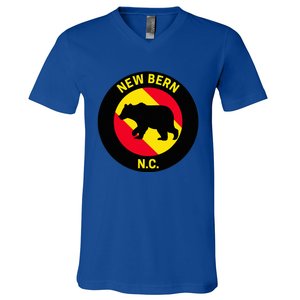 New Bern North Carolina Bear V-Neck T-Shirt