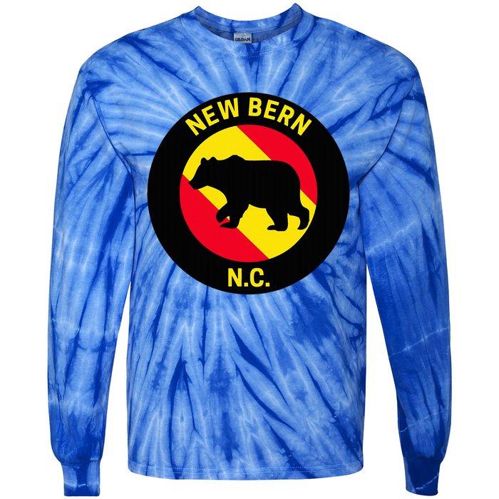 New Bern North Carolina Bear Tie-Dye Long Sleeve Shirt