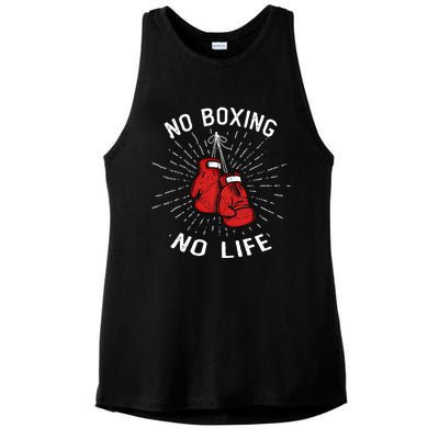 No Boxing No Life Punch Boxing Gloves Martial Arts Boxing Cute Gift Ladies PosiCharge Tri-Blend Wicking Tank