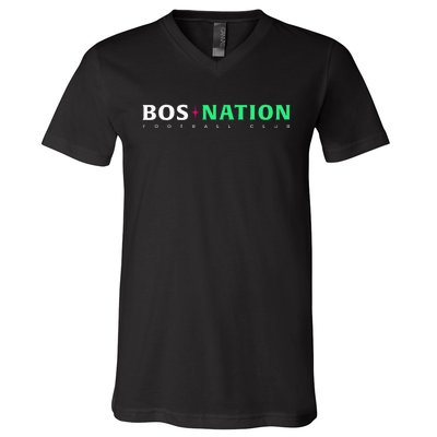 Nwsl Bos Nation Wordmark V-Neck T-Shirt