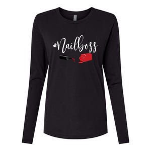 Nail Boss Nail Tech Polish Womens Cotton Relaxed Long Sleeve T-Shirt