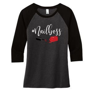 Nail Boss Nail Tech Polish Women's Tri-Blend 3/4-Sleeve Raglan Shirt