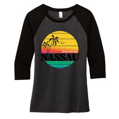 Nassau Bahamas Women's Tri-Blend 3/4-Sleeve Raglan Shirt