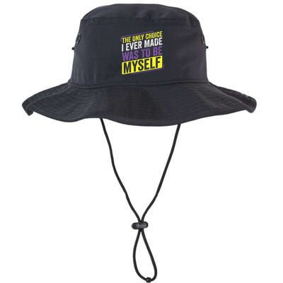 Non Binary Only Choice Be Myself Lgbt Enby Non Binary Flag Legacy Cool Fit Booney Bucket Hat