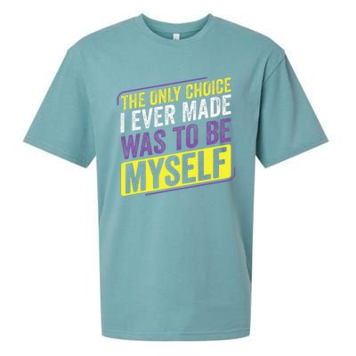 Non Binary Only Choice Be Myself Lgbt Enby Non Binary Flag Sueded Cloud Jersey T-Shirt