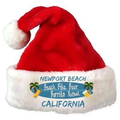 Newport Beach Orange County California Premium Christmas Santa Hat