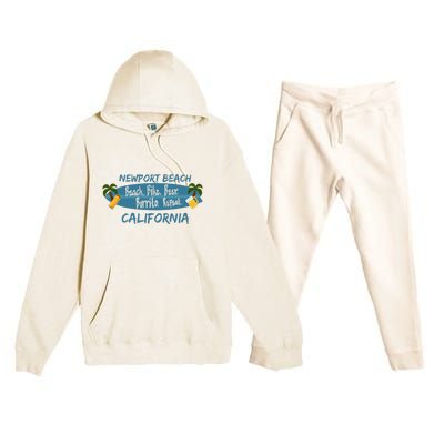 Newport Beach Orange County California Premium Hooded Sweatsuit Set