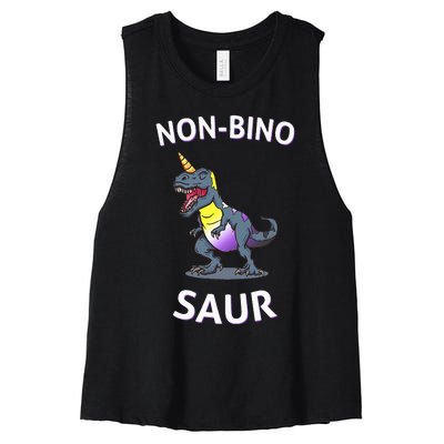 Non Binary Pride Flag Colors Non Binary Women's Racerback Cropped Tank