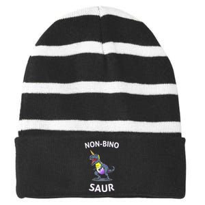 Non Binary Pride Flag Colors Non Binary Striped Beanie with Solid Band