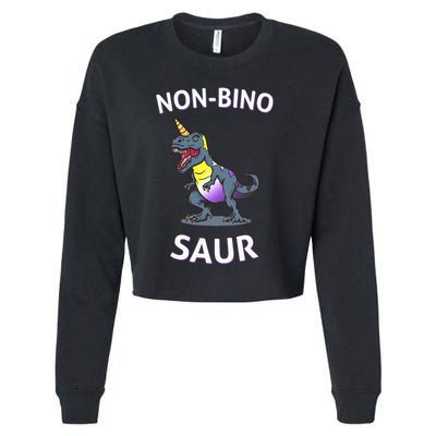Non Binary Pride Flag Colors Non Binary Cropped Pullover Crew