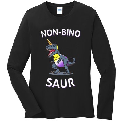 Non Binary Pride Flag Colors Non Binary Ladies Long Sleeve Shirt