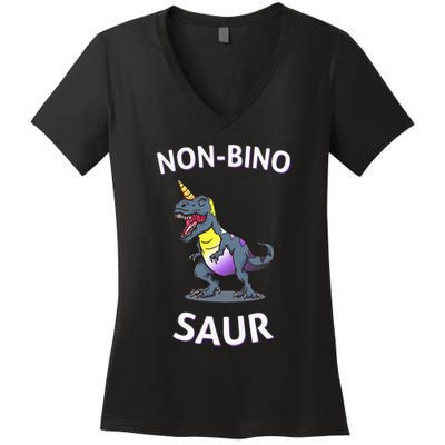 Non Binary Pride Flag Colors Non Binary Women's V-Neck T-Shirt