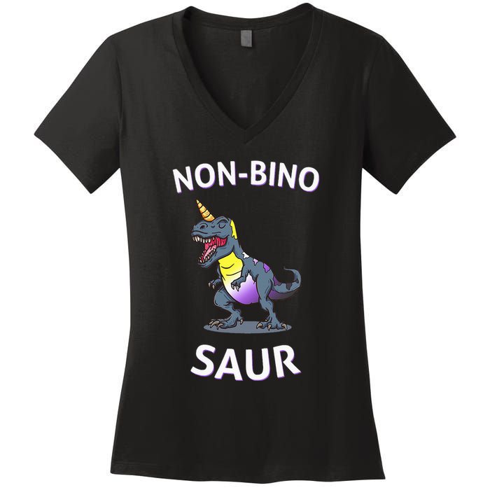 Non Binary Pride Flag Colors Non Binary Women's V-Neck T-Shirt
