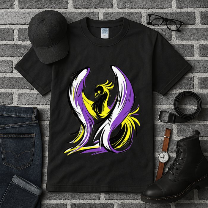 Non Binary Pride Flag Colors Support Tall T-Shirt