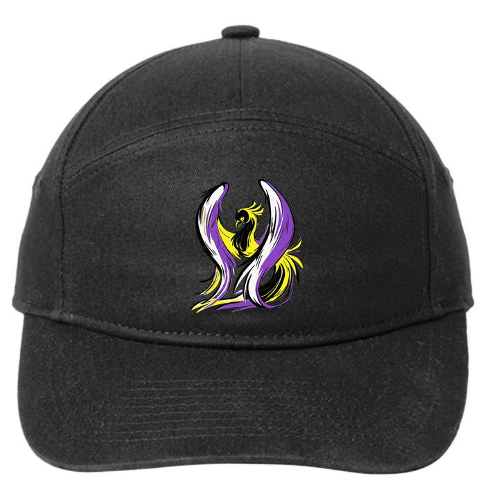 Non Binary Pride Flag Colors Support 7-Panel Snapback Hat