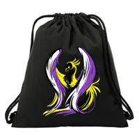 Non Binary Pride Flag Colors Support Drawstring Bag