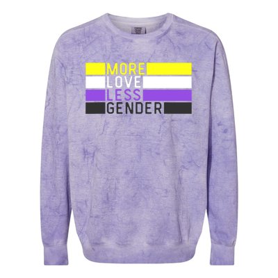 Non Binary Pride, NB More Love Less Gender, LGBTQ Nonbinary Colorblast Crewneck Sweatshirt