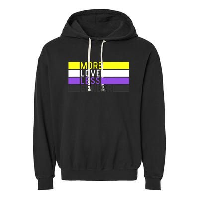 Non Binary Pride, NB More Love Less Gender, LGBTQ Nonbinary Garment-Dyed Fleece Hoodie