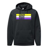 Non Binary Pride, NB More Love Less Gender, LGBTQ Nonbinary Performance Fleece Hoodie