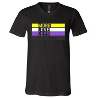 Non Binary Pride, NB More Love Less Gender, LGBTQ Nonbinary V-Neck T-Shirt