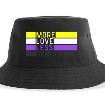 Non Binary Pride, NB More Love Less Gender, LGBTQ Nonbinary Sustainable Bucket Hat