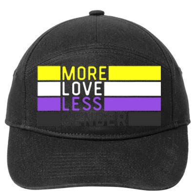 Non Binary Pride, NB More Love Less Gender, LGBTQ Nonbinary 7-Panel Snapback Hat