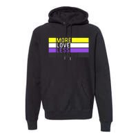 Non Binary Pride, NB More Love Less Gender, LGBTQ Nonbinary Premium Hoodie