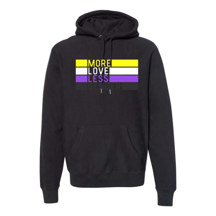 Non Binary Pride, NB More Love Less Gender, LGBTQ Nonbinary Premium Hoodie