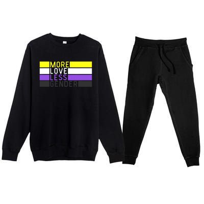 Non Binary Pride, NB More Love Less Gender, LGBTQ Nonbinary Premium Crewneck Sweatsuit Set