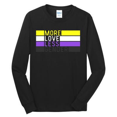 Non Binary Pride, NB More Love Less Gender, LGBTQ Nonbinary Tall Long Sleeve T-Shirt