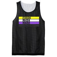 Non Binary Pride, NB More Love Less Gender, LGBTQ Nonbinary Mesh Reversible Basketball Jersey Tank