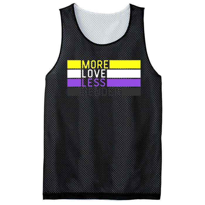 Non Binary Pride, NB More Love Less Gender, LGBTQ Nonbinary Mesh Reversible Basketball Jersey Tank