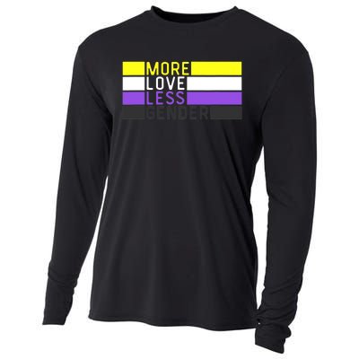 Non Binary Pride, NB More Love Less Gender, LGBTQ Nonbinary Cooling Performance Long Sleeve Crew