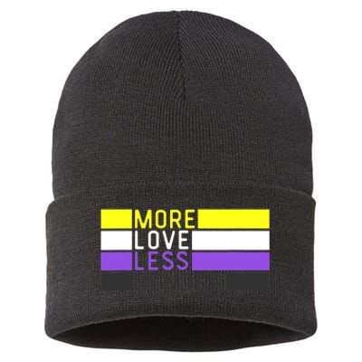 Non Binary Pride, NB More Love Less Gender, LGBTQ Nonbinary Sustainable Knit Beanie