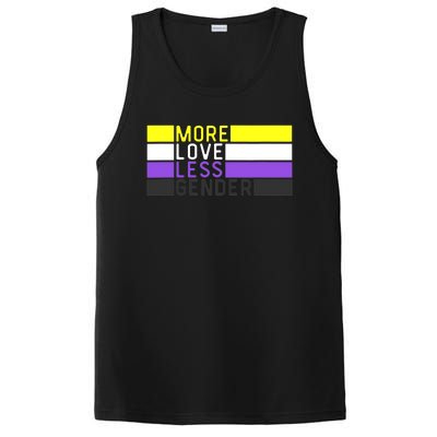 Non Binary Pride, NB More Love Less Gender, LGBTQ Nonbinary PosiCharge Competitor Tank