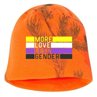 Non Binary Pride, NB More Love Less Gender, LGBTQ Nonbinary Kati - Camo Knit Beanie