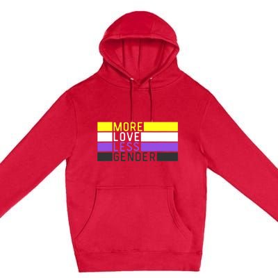 Non Binary Pride, NB More Love Less Gender, LGBTQ Nonbinary Premium Pullover Hoodie