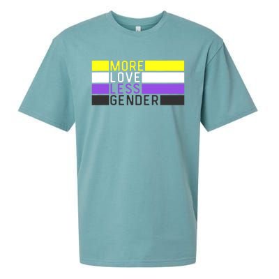 Non Binary Pride, NB More Love Less Gender, LGBTQ Nonbinary Sueded Cloud Jersey T-Shirt