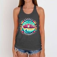 Nassau Bahamas Paradise Cruise Destination Island Women's Knotted Racerback Tank