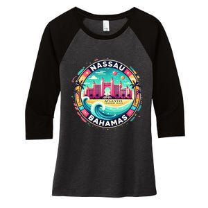 Nassau Bahamas Paradise Cruise Destination Island Women's Tri-Blend 3/4-Sleeve Raglan Shirt