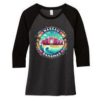 Nassau Bahamas Paradise Cruise Destination Island Women's Tri-Blend 3/4-Sleeve Raglan Shirt