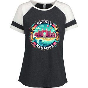 Nassau Bahamas Paradise Cruise Destination Island Enza Ladies Jersey Colorblock Tee