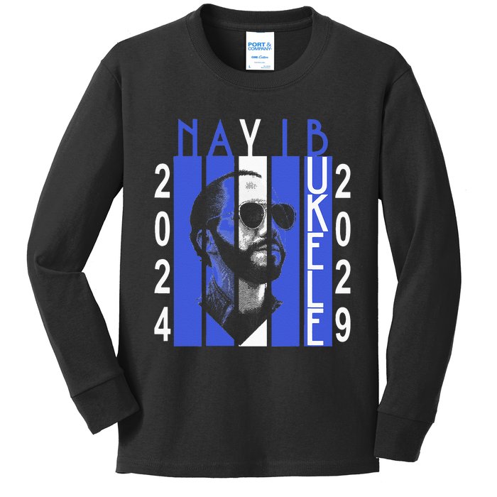 Nayib Bukele Presidente De El Salvador 2024 Kids Long Sleeve Shirt