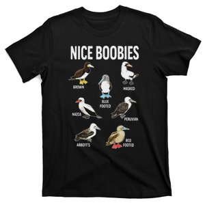 Nice Boobies Pun Adult Joke Funny Bird Lover Birdwatcher T-Shirt