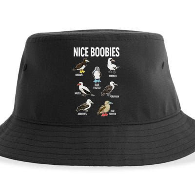 Nice Boobies Pun Adult Joke Funny Bird Lover Birdwatcher Sustainable Bucket Hat