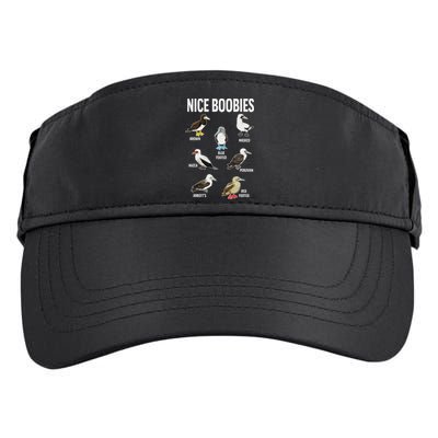 Nice Boobies Pun Adult Joke Funny Bird Lover Birdwatcher Adult Drive Performance Visor