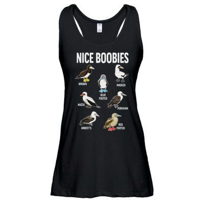 Nice Boobies Pun Adult Joke Funny Bird Lover Birdwatcher Ladies Essential Flowy Tank