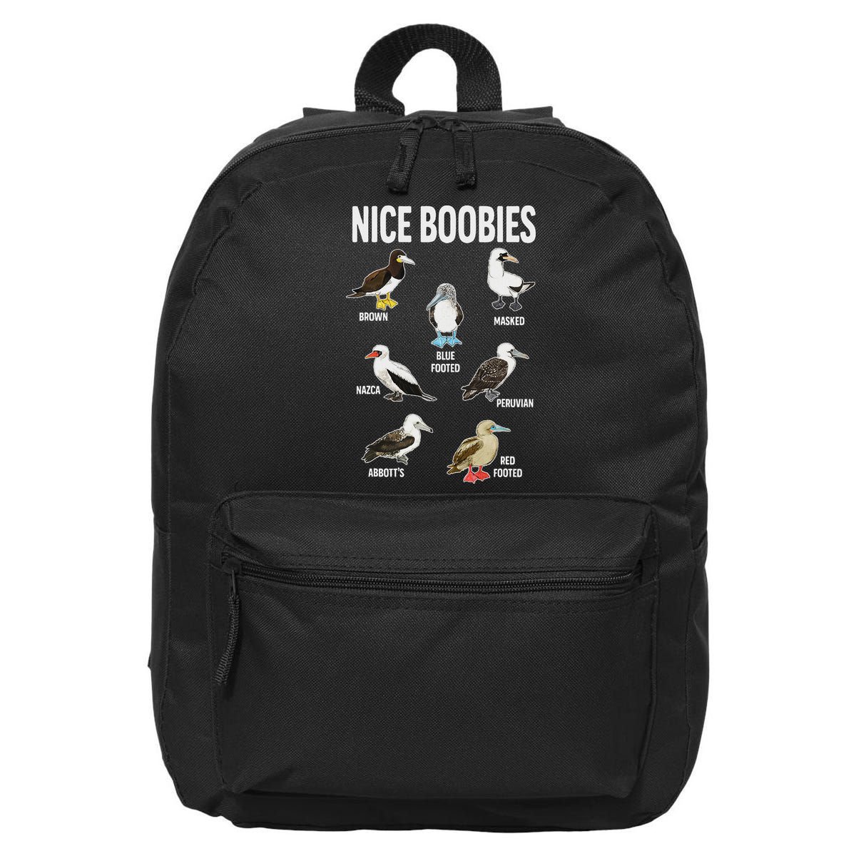 Nice Boobies Pun Adult Joke Funny Bird Lover Birdwatcher 16 in Basic Backpack